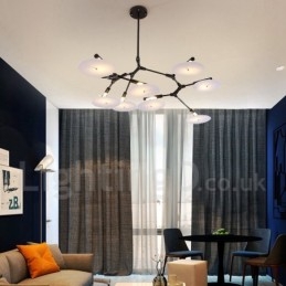 Svart 8 Light Modern Contemporary Chandelier Lamp