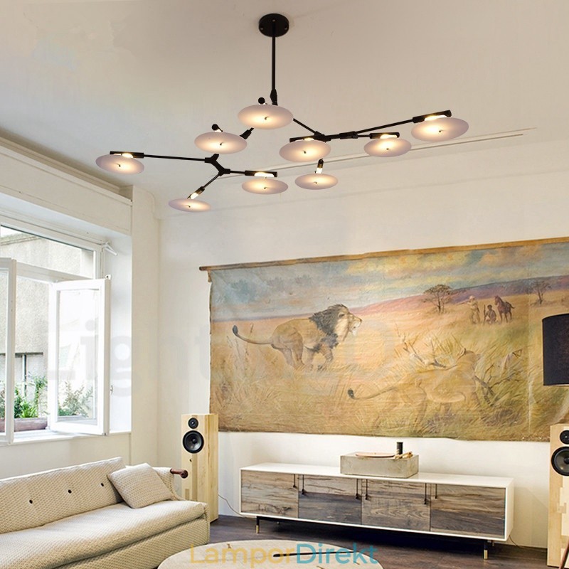 Black 9 Light Modern Contemporary Chandelier Lamp