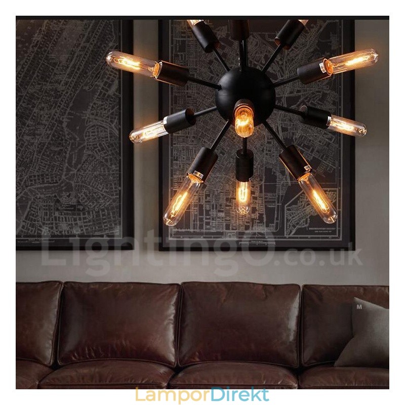 12 Ljus Retro Vintage Sputnik Ljuskrona