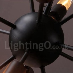 12 Ljus Retro Vintage Sputnik Ljuskrona