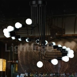 Svart Contemporary Chandelier Lamp Light