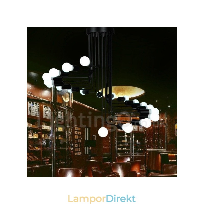 Svart Contemporary Chandelier Lamp Light