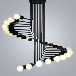 Svart 26 Ljus Retro Vintage Modern Modern Ljuskrona Lampa Ljus