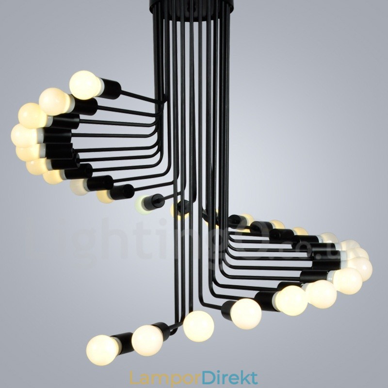 Svart 26 Ljus Retro Vintage Modern Modern Ljuskrona Lampa Ljus