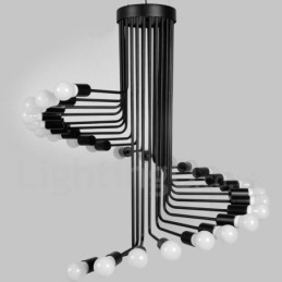 Svart 26 Ljus Retro Vintage Modern Modern Ljuskrona Lampa Ljus