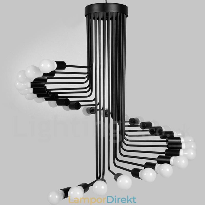Svart 26 Ljus Retro Vintage Modern Modern Ljuskrona Lampa Ljus