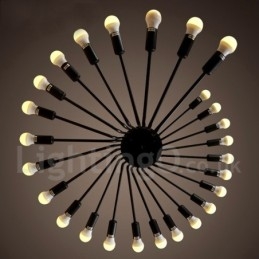 Svart 26 Ljus Retro Vintage Modern Modern Ljuskrona Lampa Ljus