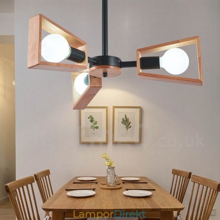 Wood Single Tier 3 Ljus Ljuskrona Lampa Modern Samtida Stil Wood Single Tier 3 Ljus Ljuskrona Lampa Modern Samtida Stil
