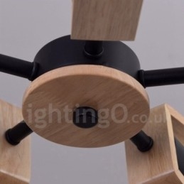 Wood Single Tier 3 Ljus Ljuskrona Lampa Modern Samtida Stil