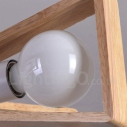 Wood Single Tier 3 Ljus Ljuskrona Lampa Modern Samtida Stil