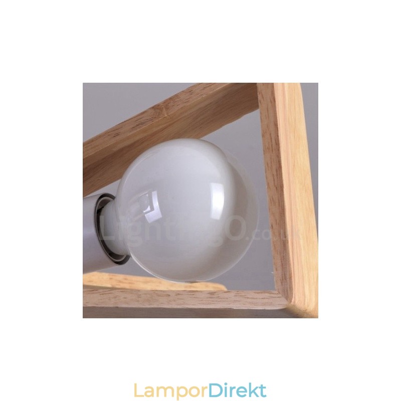 Wood Single Tier 3 Ljus Ljuskrona Lampa Modern Samtida Stil