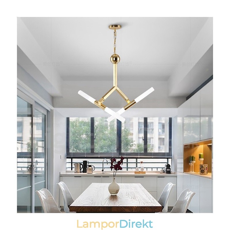 Modern Contemporary 2 Tier 4 Light Golden Chandelier Lamp