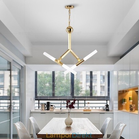 Modern Contemporary 2 Tier 4 Light Golden Chandelier Lamp Modern Contemporary 2 Tier 4 Light Golden Chandelier Lamp