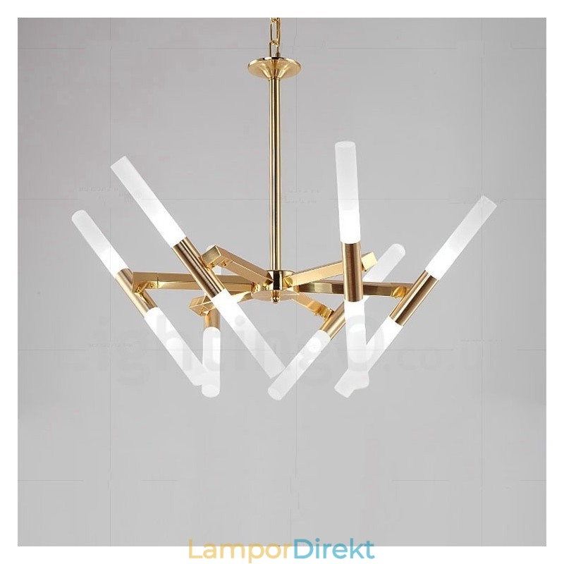 Modern Contemporary 2 Tier 12 Light Golden Chandelier Lamp