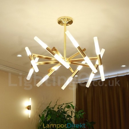Modern Contemporary 2 Tier 16 Light Golden Chandelier Lamp Modern Contemporary 2 Tier 16 Light Golden Chandelier Lamp
