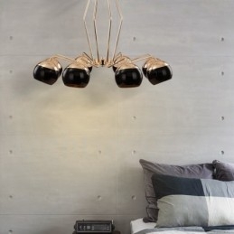 8 Ljus Envånings Modern Modern Ljuskrona I Metall Med Skärm I Glas