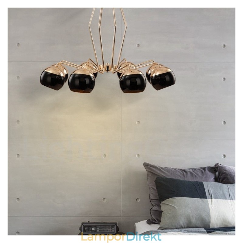 8 Ljus Envånings Modern Modern Ljuskrona I Metall Med Skärm I Glas