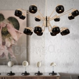 16 Ljus 2-Vånings Modern Modern Ljuskrona I Metall Med Skärm I Glas
