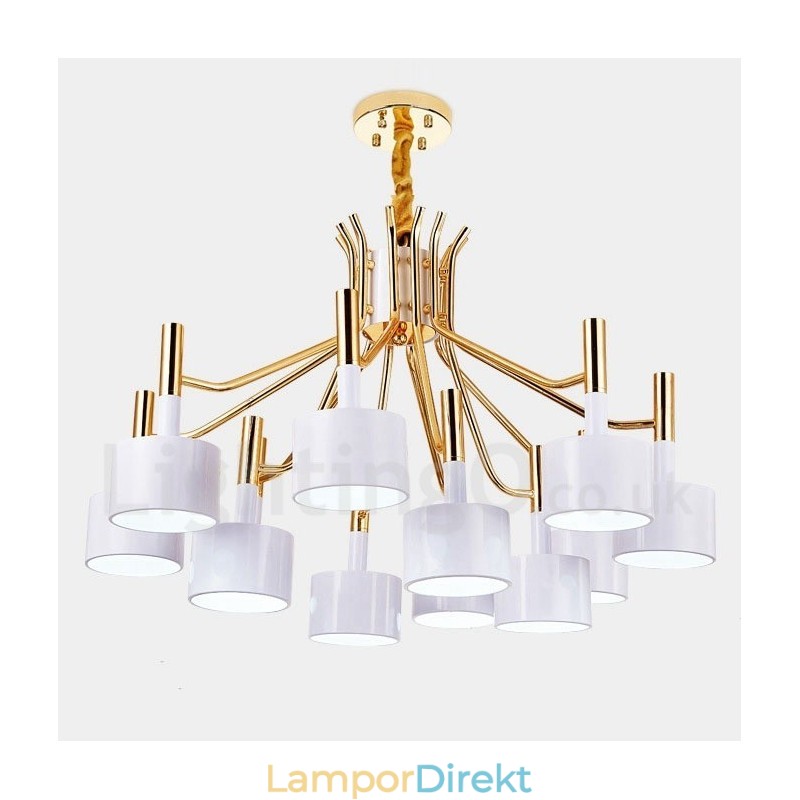 Modern Contemporary 12 Light 2 Tier Chandelier Lamp Light