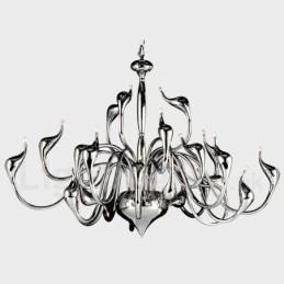 24 Lampor Modern Swan Chandelier Light G4 Chrome Plating Lampa Ingår