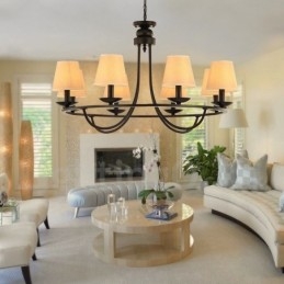 Country Retro 8 Light Single Tier Chandelier Lamp Light