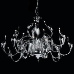 24 Lampor Modern Swan Chandelier Light G4 Chrome Plating Lampa Ingår