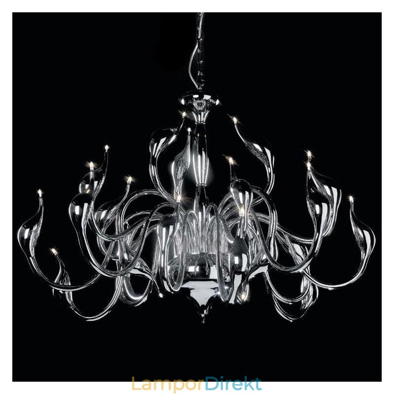24 Lampor Modern Swan Chandelier Light G4 Chrome Plating Lampa Ingår