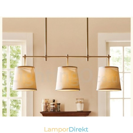 Country Retro 3 Ljus Koppar Ljuskrona Ljus Med Tyg Skärm Lampa Country Retro 3 Ljus Koppar Ljuskrona Ljus Med Tyg Skärm Lampa