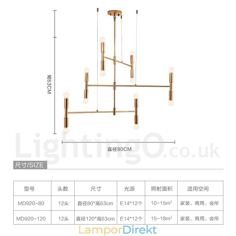 8 Light 3 Tier Modern Contemporary Chandelier Lamp Light