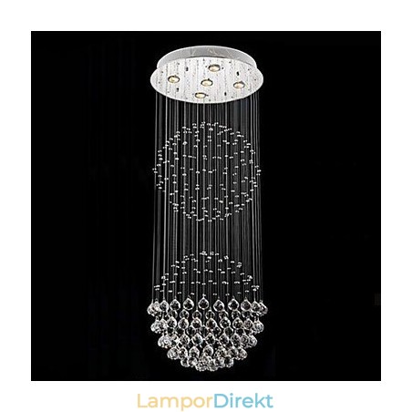 Pendelljus Modern Kristallkrona 5 Ljus Silver Canpoy Klar Kristall Globe Taklampor Armaturer Pendelljus Modern Kristallkrona 5 Ljus Silver Canpoy Klar Kristall Globe Taklampor Armaturer