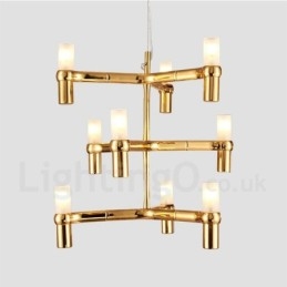 9 Ljus 3-Vånings Modern Modern Ljuskrona Lampa Ljus