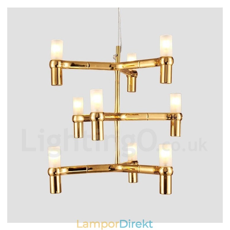 9 Ljus 3-Vånings Modern Modern Ljuskrona Lampa Ljus