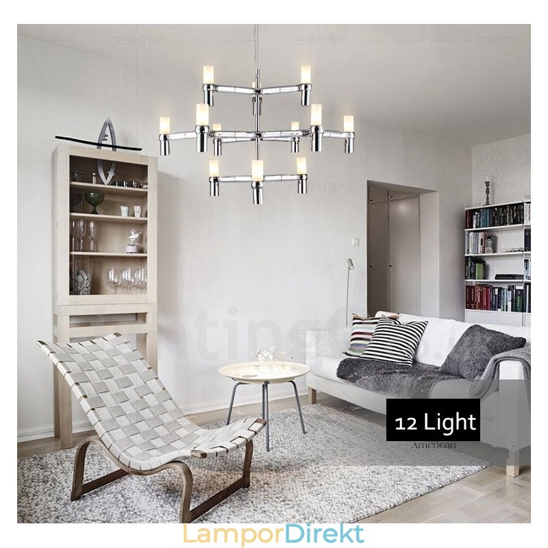 12 Light 3 Tier Modern Contemporary Chandelier Lamp Light