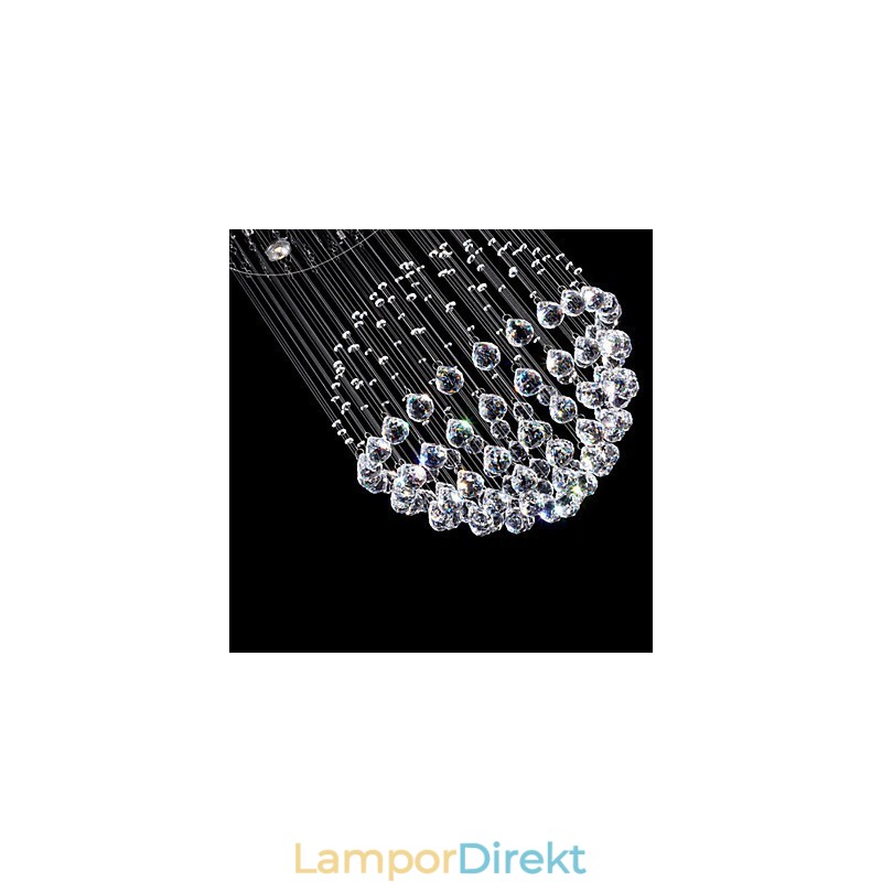 Pendelljus Modern Kristallkrona 5 Ljus Silver Canpoy Klar Kristall Globe Taklampor Armaturer