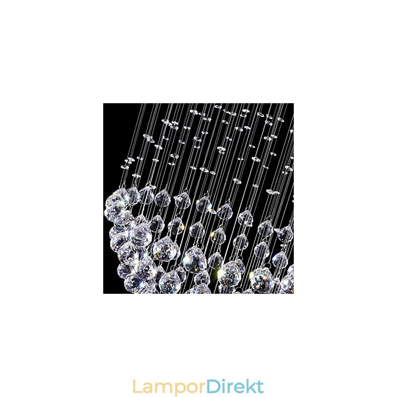 Pendelljus Modern Kristallkrona 5 Ljus Silver Canpoy Klar Kristall Globe Taklampor Armaturer
