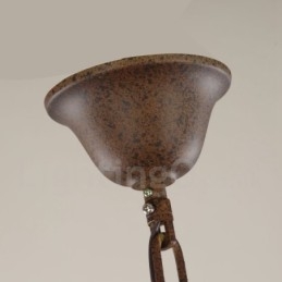 Country Wooden Vintage 6 Light Single Tier Chandelier Light Wood Lamp