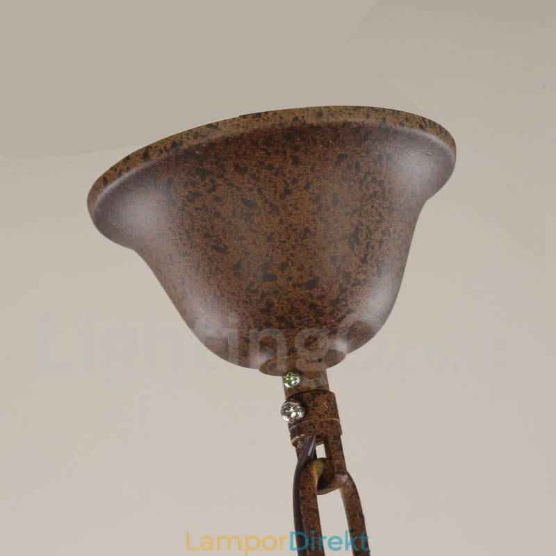 Country Wooden Vintage 6 Light Single Tier Chandelier Light Wood Lamp