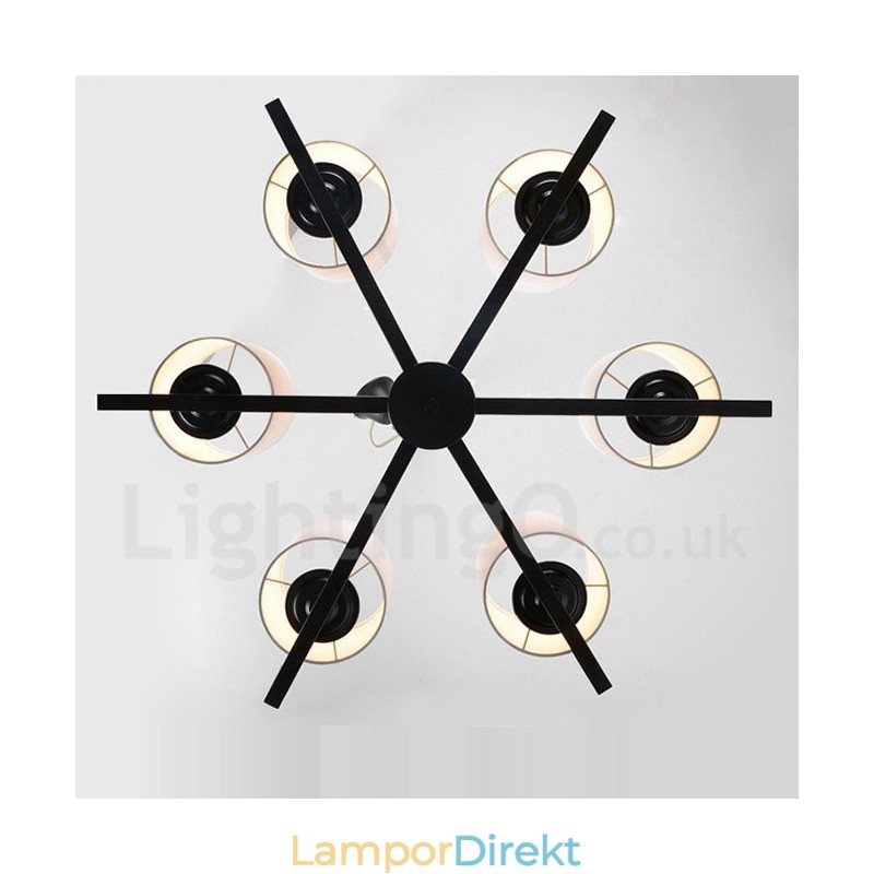 Modern Contemporary 6 Light Single Tier Chandelier Lamp Light
