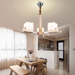 Trä Modern Contemporary 3 Light Single Tier Chandelier Lamp