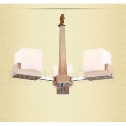 Trä Modern Contemporary 3 Light Single Tier Chandelier Lamp