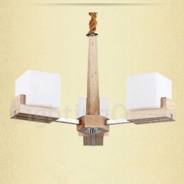 Trä Modern Contemporary 3 Light Single Tier Chandelier Lamp