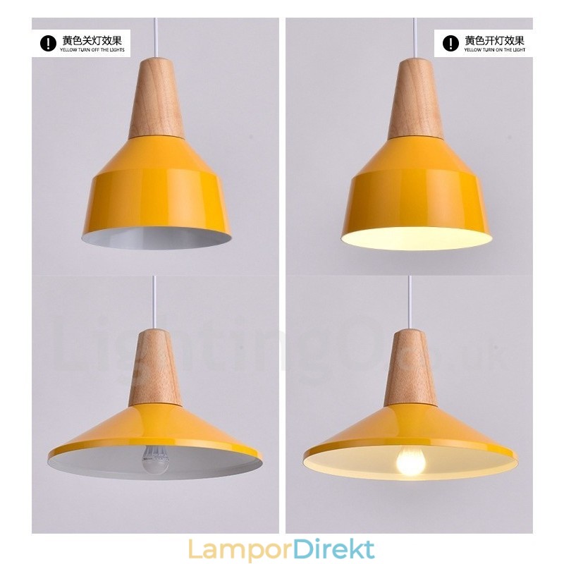 1 Ljus Modern Contemporary Wood Pendellampa