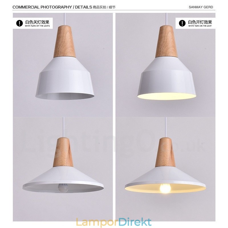 1 Ljus Modern Contemporary Wood Pendellampa