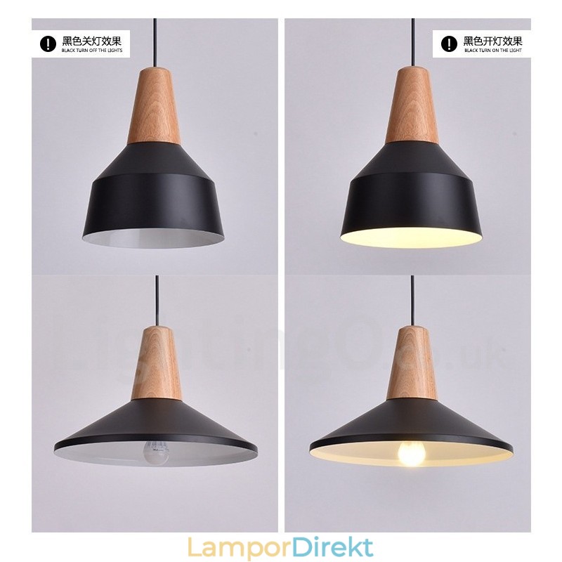 1 Ljus Modern Contemporary Wood Pendellampa