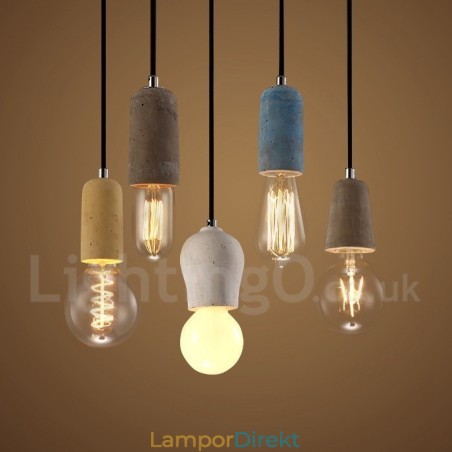 1 Ljus Rustic Lodge Concrte Pendellampa 1 Ljus Rustic Lodge Concrte Pendellampa