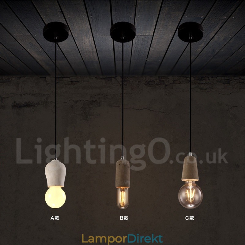 1 Ljus Rustic Lodge Concrte Pendellampa