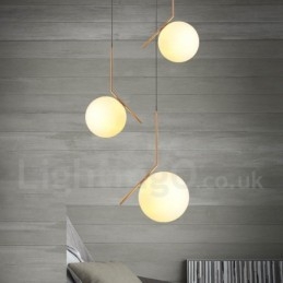 1 Ljus Modern Samtida Taklampa Med Glasskärm