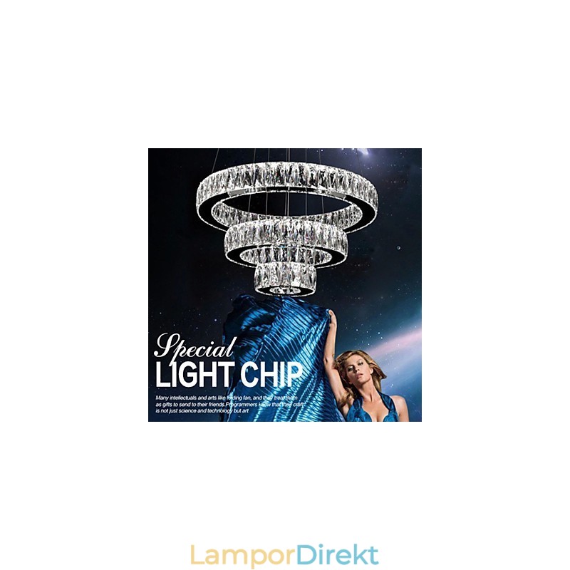 Kristallkronalampor Modern Belysning Tre Ringar D305070 K9 Stora Taklampor I Kristall