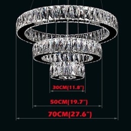 Kristallkronalampor Modern Belysning Tre Ringar D305070 K9 Stora Taklampor I Kristall
