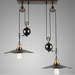 2 Ljus Country Vintage Metall Taklampa
